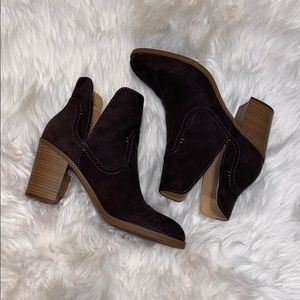 Express brown faux suede bootie